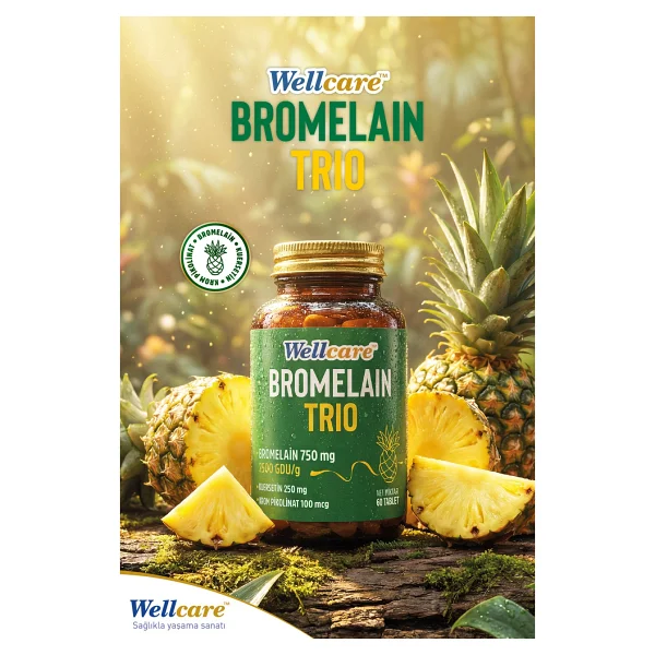 Wellcare Bromelain Trio 60 Tablet - Görsel 3