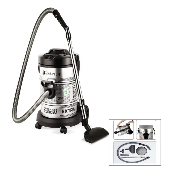 Torbasız - Kuru Vakumlu - Metal Kasa Elektrikli Süpürge 21lt - 2850w Hsv-622dvc (4434) - Görsel 3