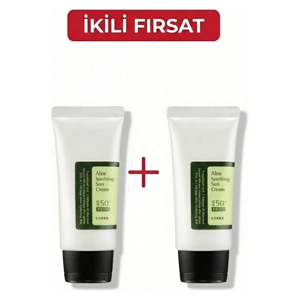 Cosrx Aloe Soothing Sun Cream Spf50+ Pa+++ (Aloe Veralı Yatıştırıcı Etkili Güneş Kremi) 50 Ml X 2 Adet - Ikili Fırsat Paketi - Görsel 2