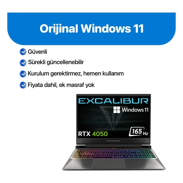 Casper Excalibur G870.1362-Bfa0r-C İ7-13620h 16 GB 1 TB SSD Rtx4050 15.6" Full HD Gaming Laptop - Görsel 2