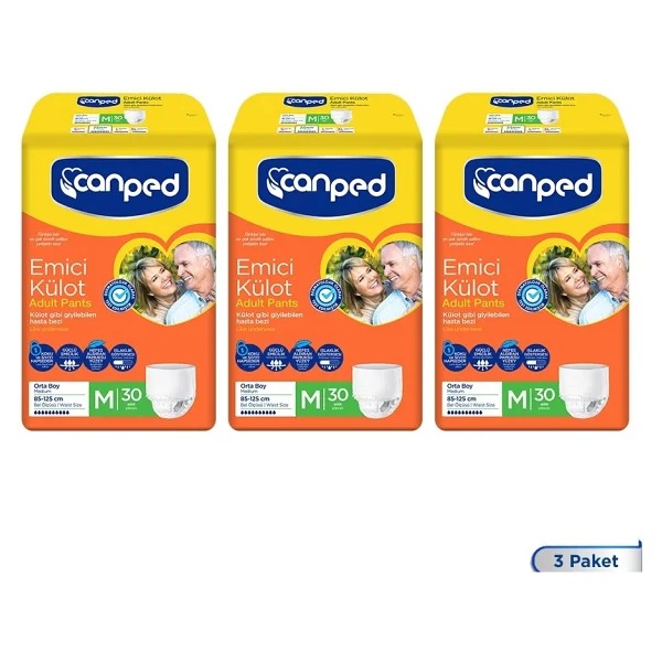 Canped Emici Külot Orta Boy M 30'lu 3 Adet Hasta Bezi - Görsel 2