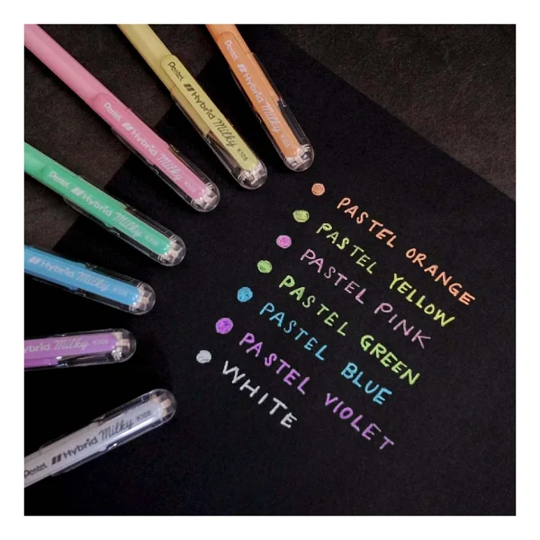 Pentel Hybrid Milky 0.8mm Pastel Jel Kalem - Görsel 2