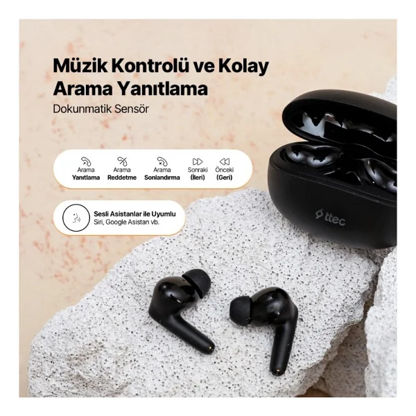 Ttec Airbeat Switch 2km152s TWS Siyah Kulak İçi Bluetooth Kulaklık - Görsel 2