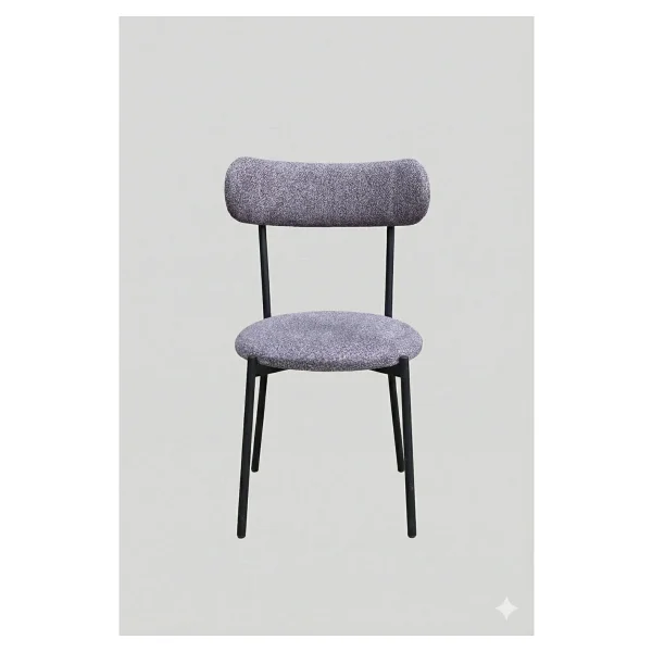 Decosense 4 Adet Puffy Kumaş Koyu Gri Renk Teddy Sandalye Mutfak Sandalyesi Salon Sandalyesi Balkon Sandalyesi - Görsel 3