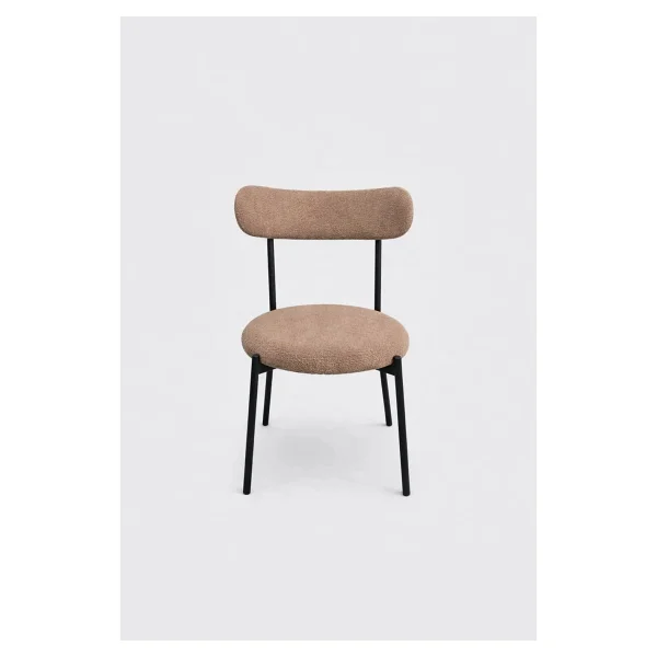 Decosense 4 Adet Puffy Kumaş Vizon Renk Teddy Sandalye Mutfak Sandalyesi Salon Sandalyesi Balkon Sandalyesi - Görsel 3