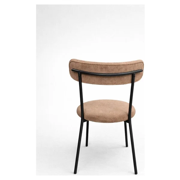 Decosense 4 Adet Puffy Kumaş Vizon Renk Teddy Sandalye Mutfak Sandalyesi Salon Sandalyesi Balkon Sandalyesi - Görsel 4