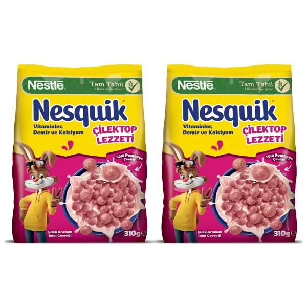 Nesquik Çilektop Lezzeti 310 Gr Mısır Gevreği X 2 Adet - Görsel 3