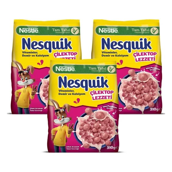 Nesquik Çilektop Lezzeti 310 Gr Mısır Gevreği X 3 Adet - Görsel 3