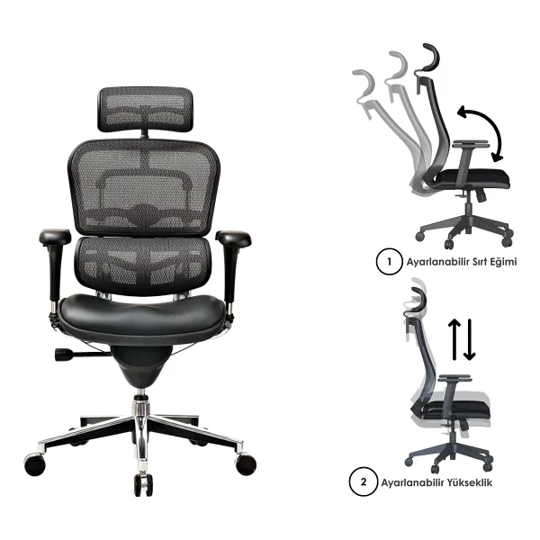 Casella Enjoy Fileli Yönetici Koltuğu Ofis Koltuğu Ergonomik, Şık Ve Fonksiyonel - Görsel 3