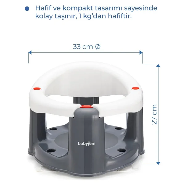 Babyjem Önden Açılır Banyo Ve Mama Oturağı Beyaz - Görsel 3