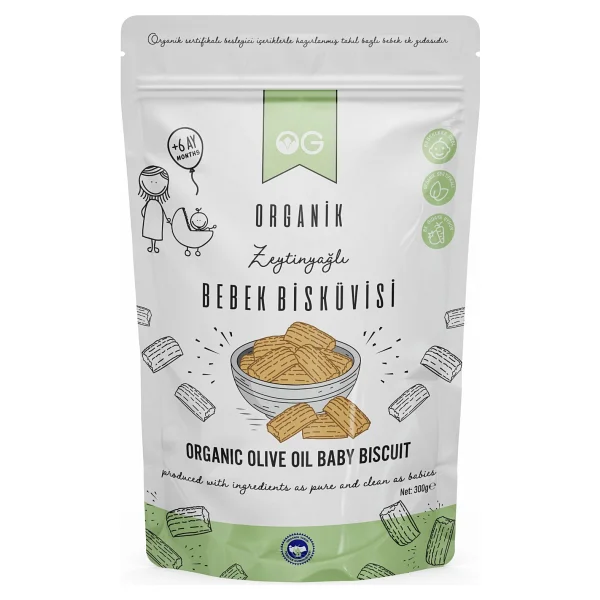 Og Natural Organik Bebek Bisküvisi 300 Gr +6 Ay İçerik: Organik Zeytinyağı Ve Tam Buğday - Hediyesiz - Görsel 3