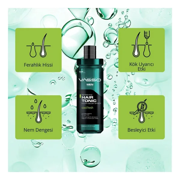 Vasso Mentol Ve Multivitaminli Ferahlatıcı Saç Toniği - Hair Tonic 260 Ml - Görsel 4