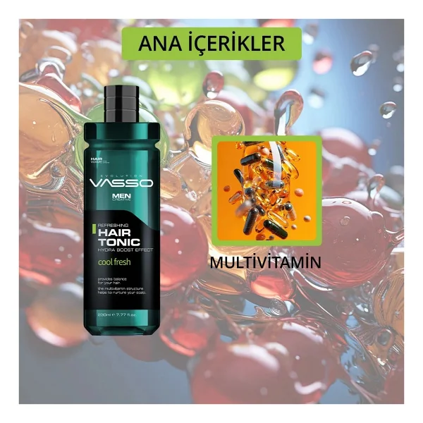 Vasso Mentol Ve Multivitaminli Ferahlatıcı Saç Toniği - Hair Tonic 260 Ml - Görsel 6