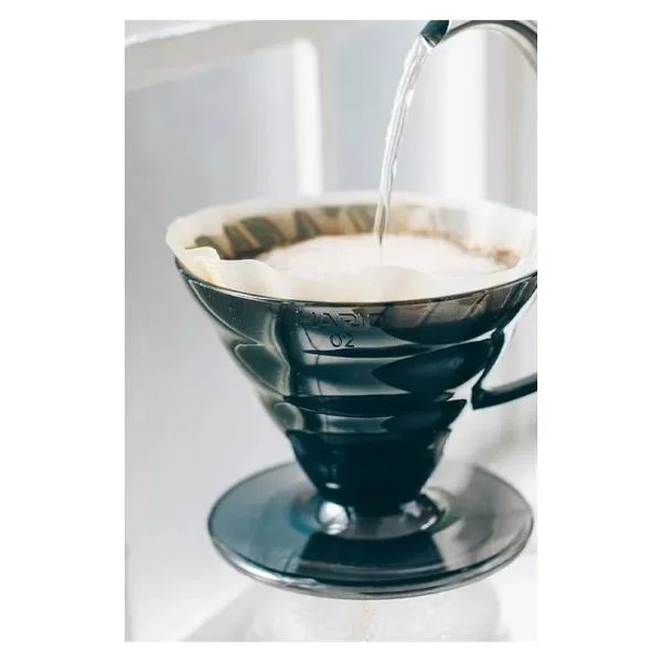 Ayrstore Hario V60 02 Plastik Dripper Ve 40'lı Filtre Kağıdı Seti, Siyah Şeffaf - Görsel 3