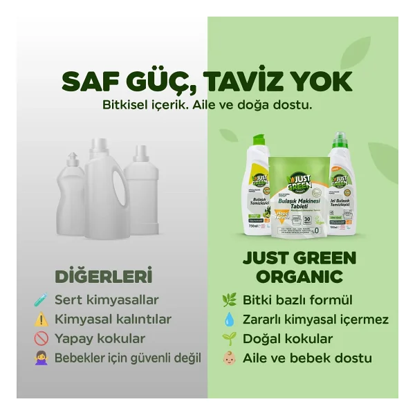 Just Green Organic Bulaşık Makinesi Tableti 30'lu - Görsel 7