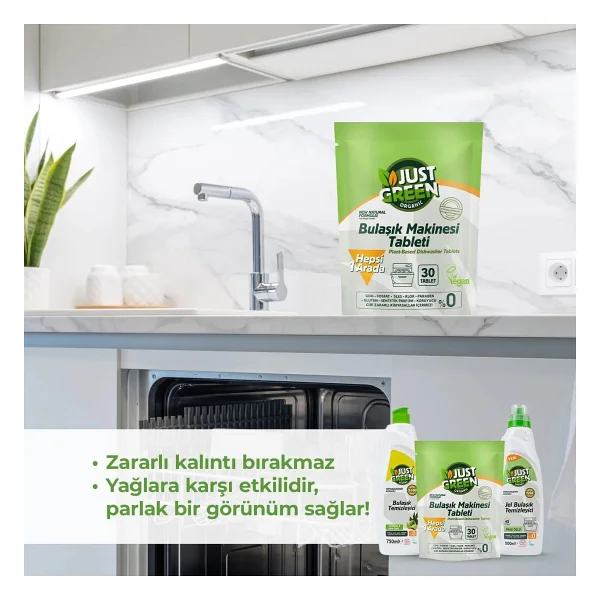Just Green Organic Bulaşık Makinesi Tableti 30'lu - Görsel 8