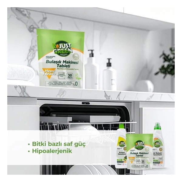 Just Green Organic Bulaşık Makinesi Tableti 30'lu - Görsel 9