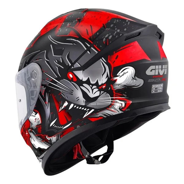 Givi 50.X Wild Mat Siyah Kırmızı Full Face Motor Kaskı - Görsel 3