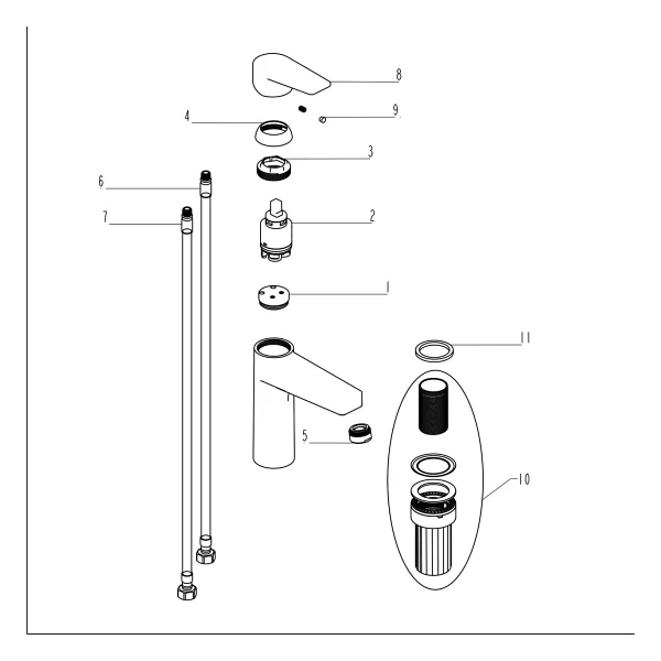 Artema Shift T30 A4368936 Yüksek Mat Siyah Lavabo Bataryası - Görsel 4