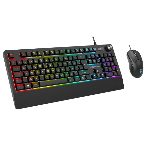 Rampage Jazzy V2 Km-9858 RGB Kablolu Oyuncu Klavye Mouse Seti - Görsel 2