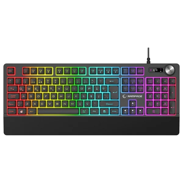 Rampage Jazzy V2 Km-9858 RGB Kablolu Oyuncu Klavye Mouse Seti - Görsel 4