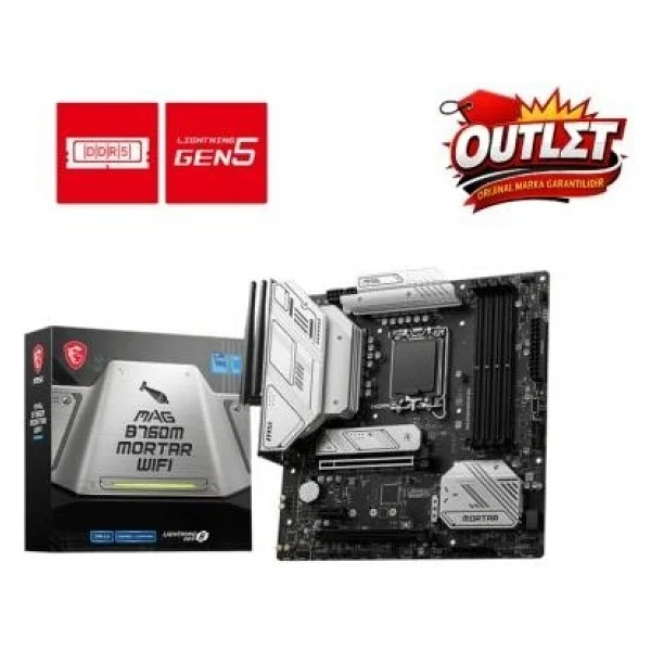 Msı Mag B760m Mortar Wi-Fi Intel Lga1700 DDR5 Micro Atx Anakart - Görsel 7