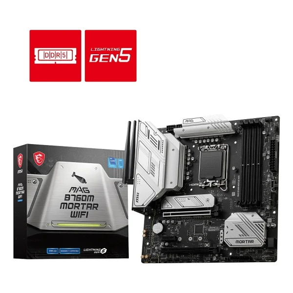 Msı Mag B760m Mortar Wi-Fi Intel Lga1700 DDR5 Micro Atx Anakart - Görsel 3