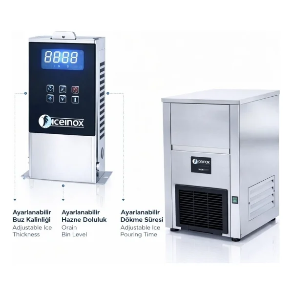 Iceinox 50 Kg/Gün Kendinden Hazneli Gurme Buz Makinesi - Ice 50 - Görsel 6