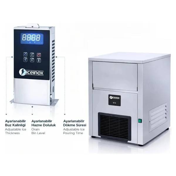 Iceinox 130 Kg/Gün Kendinden Hazneli Gurme Buz Makinesi - Ice 130 - Görsel 9