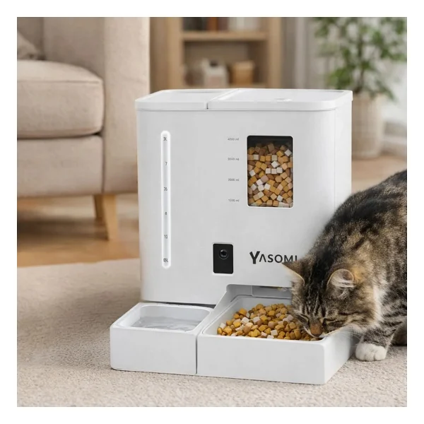 Yasomi Du-F03v Smartpaw 4 Lt / 5 Lt Beyaz Akıllı Otomatik Mama Ve Su Kabı - Görsel 8