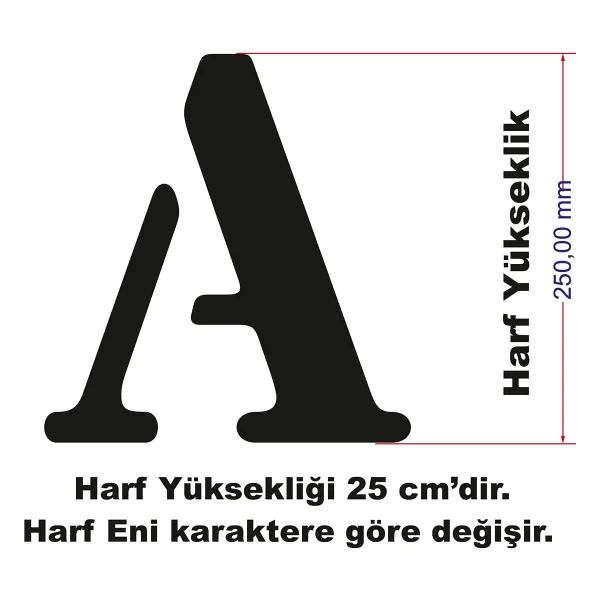Mood Stencil Harf Boyama Şablonu X077 Harf Yüksekliği 25 Cm - Görsel 3