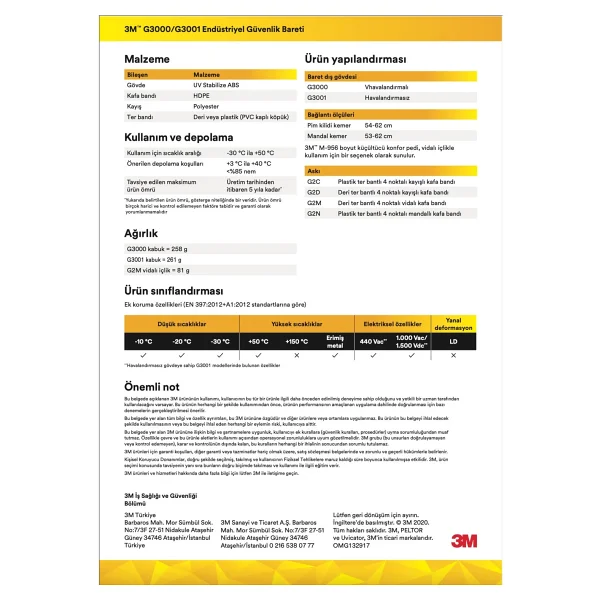 3m G3000 Ayarlı Mavi Baret - Görsel 3