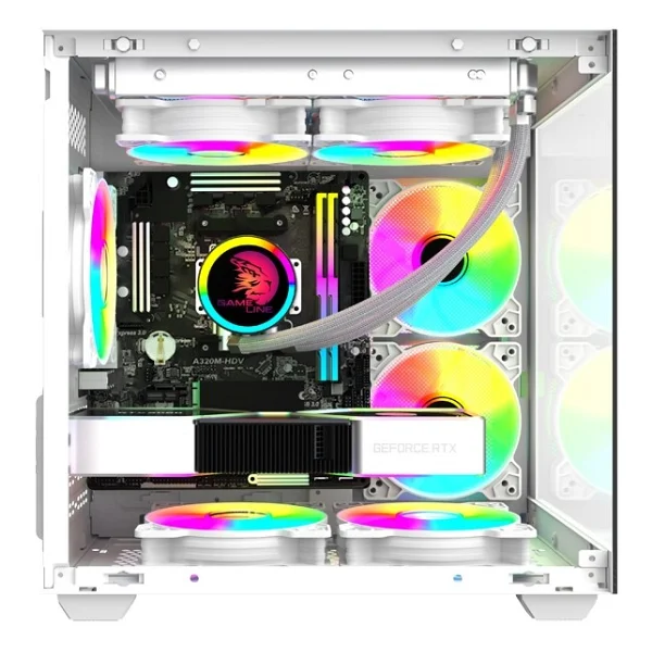 Gameline Hıper V2 3x RGB Fanlı USB 3.0 Gaming Bilgisayar Kasası Beyaz - Görsel 4