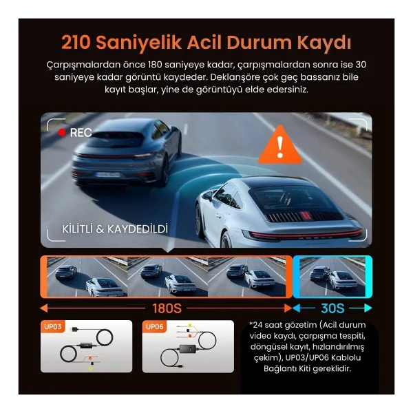 70mai T400 + Rc21 3 Kameralı Araç Kamera Seti - Görsel 7