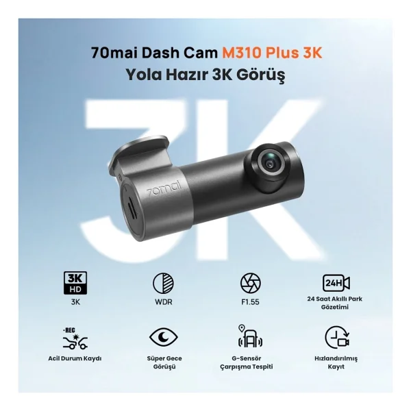 70mai M310 Plus 3k Ön Araç Kamerası - Görsel 4