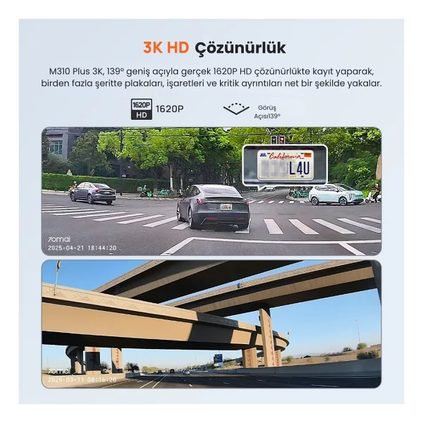70mai M310 Plus 3k Ön Araç Kamerası - Görsel 5