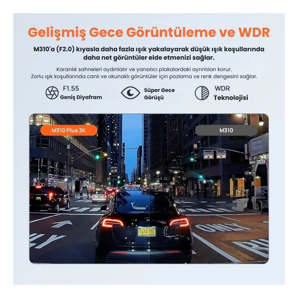 70mai M310 Plus 3k Ön Araç Kamerası - Görsel 8
