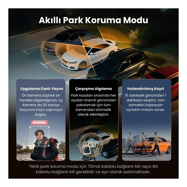 70mai T800 3 Kameralı Araç Kamerası Seti - Görsel 8