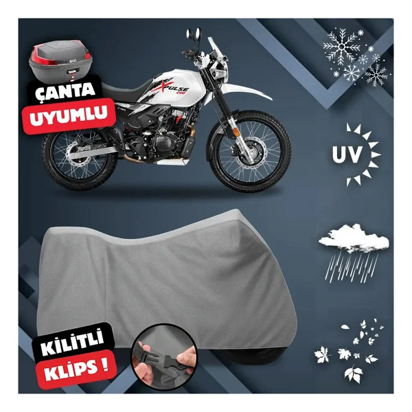 ULTRASHOP HERO X PULSE 200 Su Geçirmez Motosiklet Brandası Arka Çanta Top Case Uyumlu Motosiklet Branda