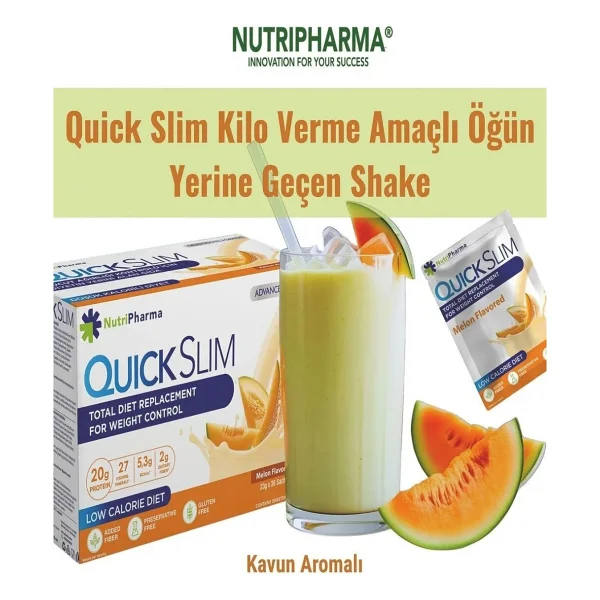 Quick Slim Yüksek Proteinli Diyet Shake 60 Saşe Aromalı Öğün Tozu Shaker Hediye İle - Görsel 10