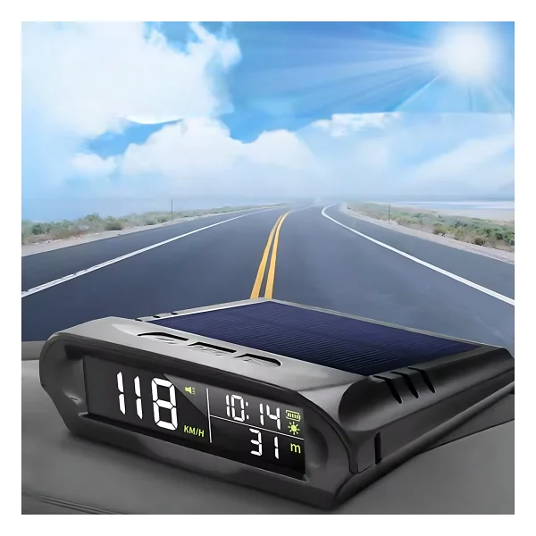 Artnest Araç GPS Güneş Enerjili Dijital Hız Göstergeli Çok Fonksiyonlu Hız Ölçer S98 Hud Ekran - Görsel 6