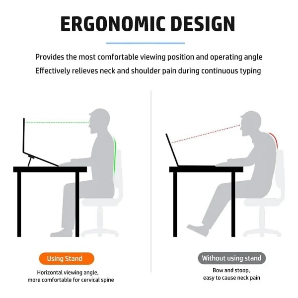 3b Trend 2 Kademeli Yükseklik Ayarlı Laptop Standı - Gri Renk - Ergonomik Tasarım - Görsel 3