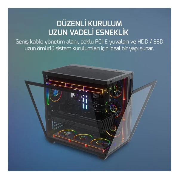 Gamepower Warcry Ravora 7xargb Fan 650w 80+ Bronze Micro-Atx Gaming (Oyuncu) Kasa - Görsel 3