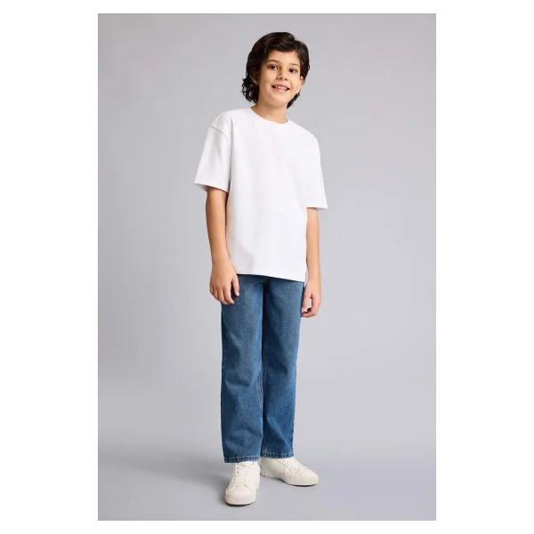 Defacto Straight Fit Düz Paça Jean Pantolon Erkek Çocuk F9953a826sp - İndigo-Nm84 - 7 - 8 Yaş - Görsel 3