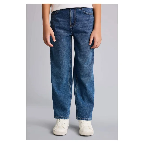 Defacto Straight Fit Düz Paça Jean Pantolon Erkek Çocuk F9953a826sp - İndigo-Nm84 - 7 - 8 Yaş - Görsel 4