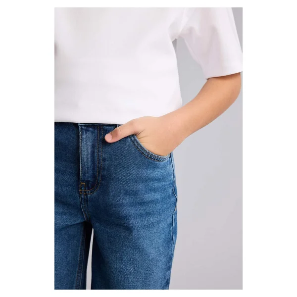 Defacto Straight Fit Düz Paça Jean Pantolon Erkek Çocuk F9953a826sp - İndigo-Nm84 - 7 - 8 Yaş - Görsel 5