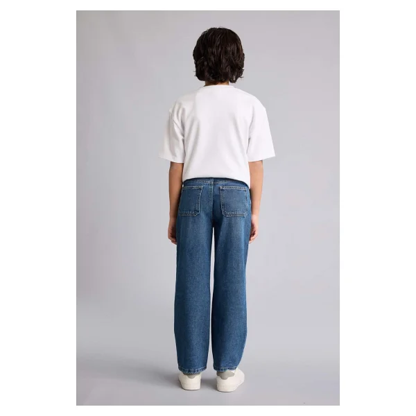 Defacto Straight Fit Düz Paça Jean Pantolon Erkek Çocuk F9953a826sp - İndigo-Nm84 - 7 - 8 Yaş - Görsel 6