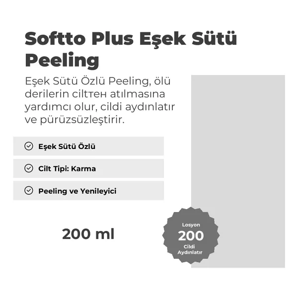 Softto Plus Eşek Sütü Özlü 200 Ml Peeling - Görsel 5