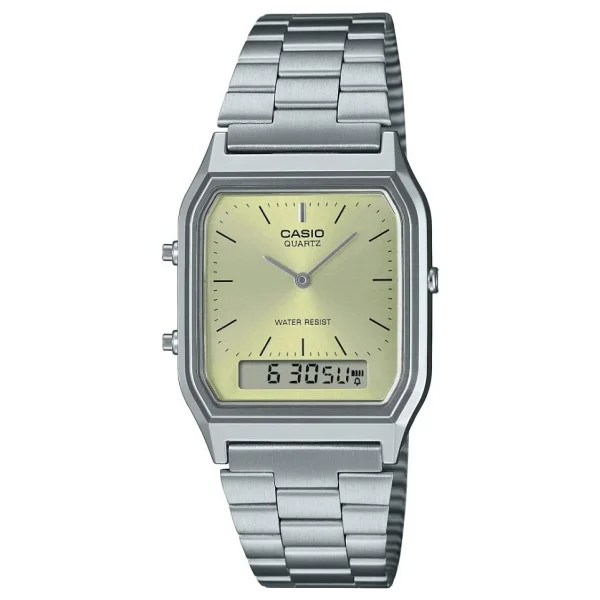 Casio Standart Aq-230a-9amqydf Çelik Kordon Sarı Kol Saati - Görsel 6