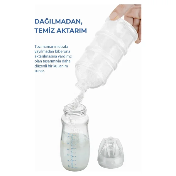 Babyjem Beyaz Katlı Toz Mama Kabı - Görsel 3